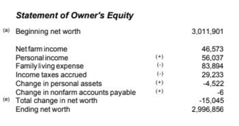 Example of statement of owner's equity.