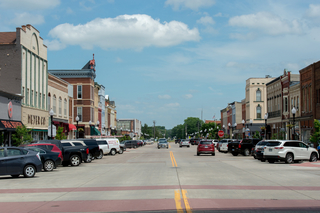 Small town retail district