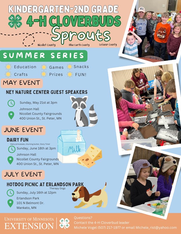 Cloverbuds Summer Series Events