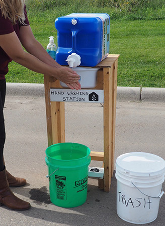 Build a low-cost handwashing station for food safety on the farm