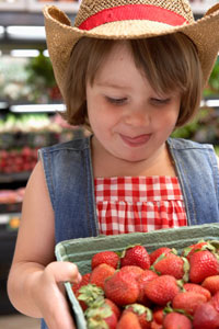Girl with strawberries.