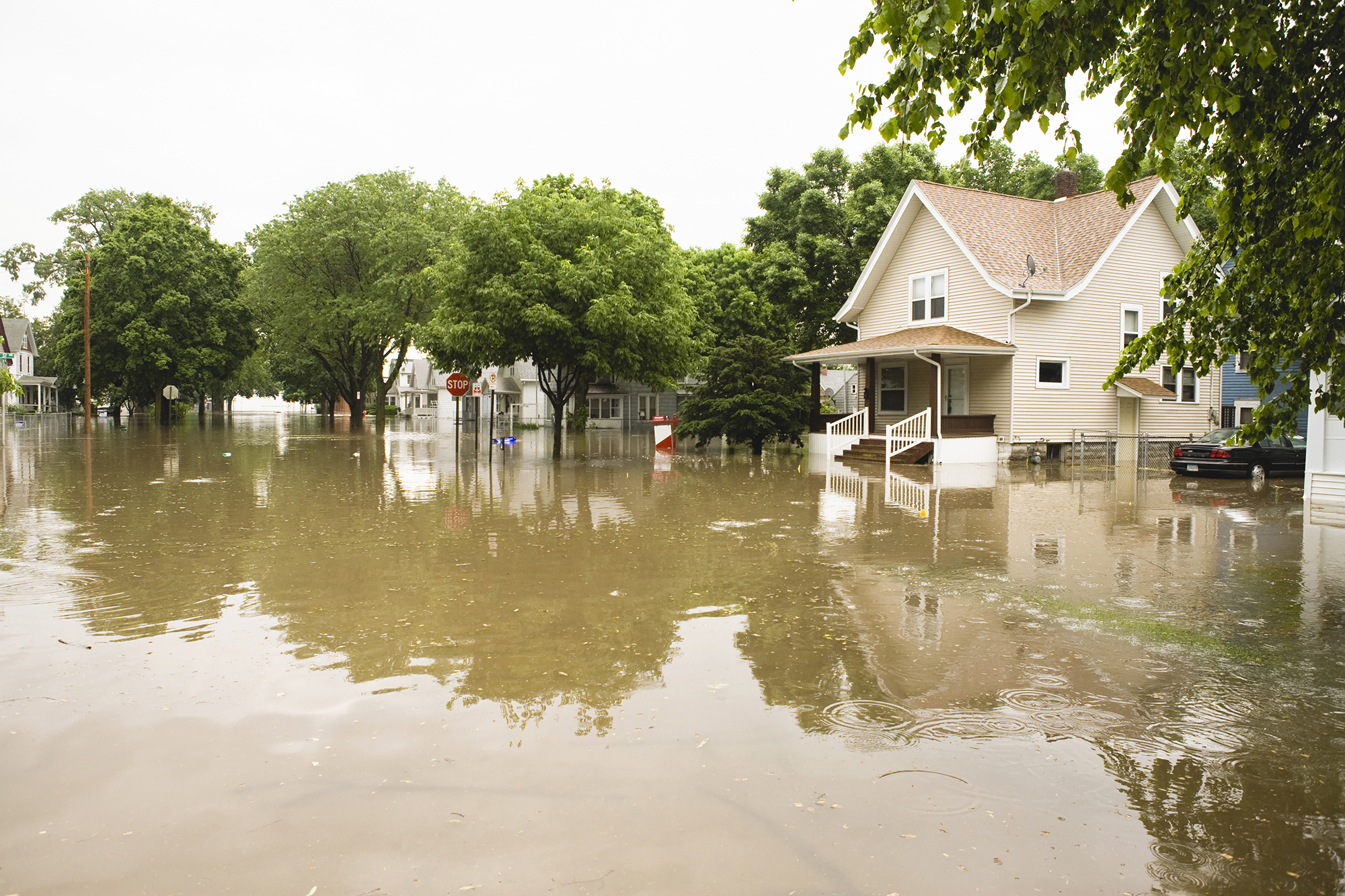 Flooded neighborhood.