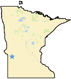 Map location of Milan, Minnesota