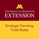 Square icon with University of Minnesota Extension wordmark stacked on top of the words "Strategic Farming: Field Notes."