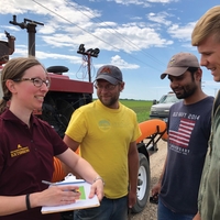 Melissa Wilson with farmers, manure businesspeople and her graduate student