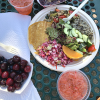 A colorful plant-based plate of food