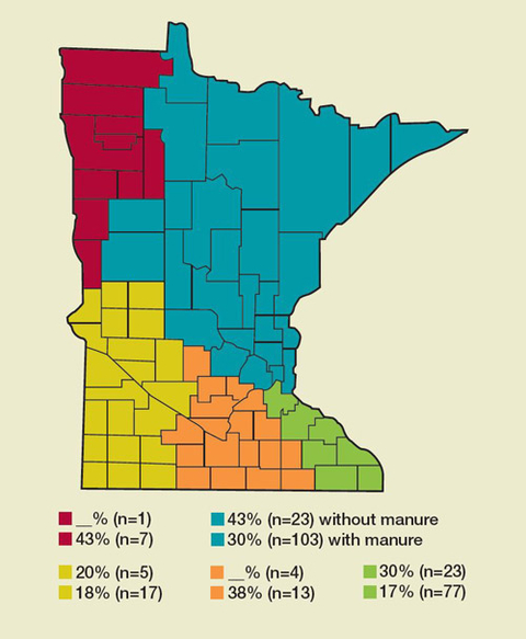 Map of Minnesota, 5 regions