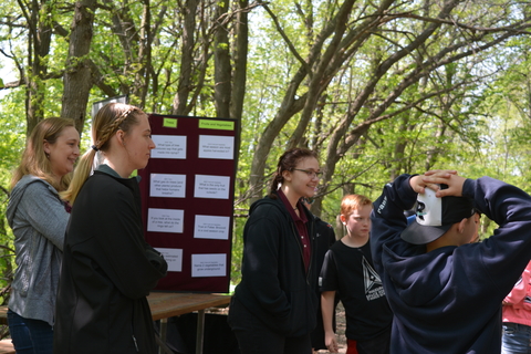 Emma works with youth and has a display board outside