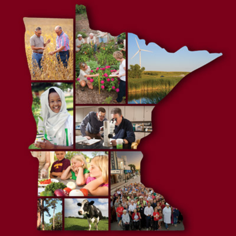 Photo collage in shape of Minnesota