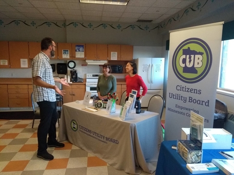 Information table for Citizens Utility Board at an event at Fond du Lac Reservation.