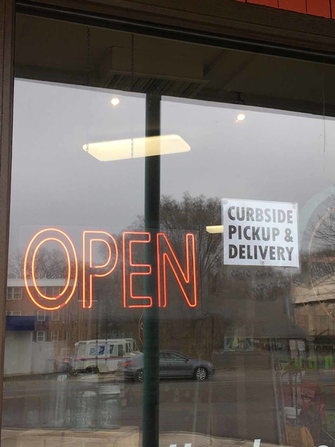 Business open for curbside pickup and delivery