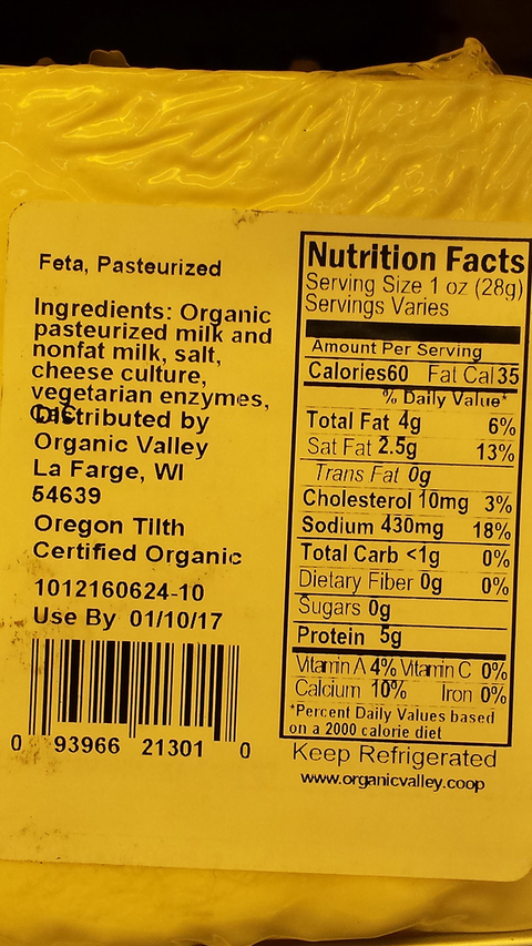 Feta cheese use by date.