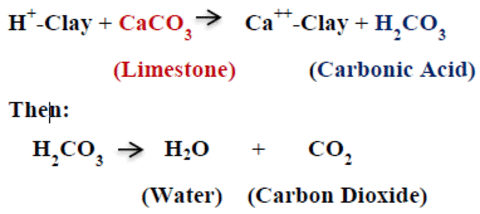 chemical formula for how limestone neutralizes soil acid