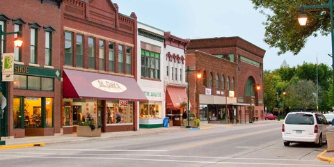 A retail business district or Main Street in Owatonna, Minnesota.