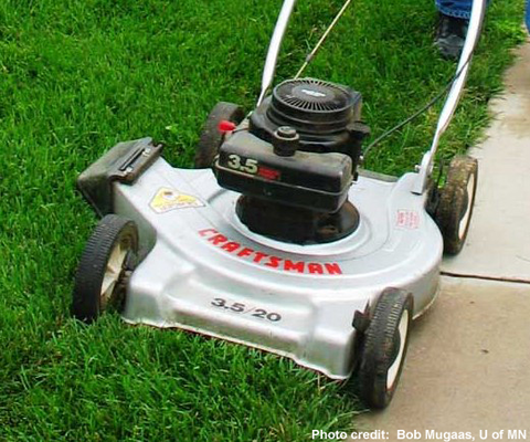 green lawn mower