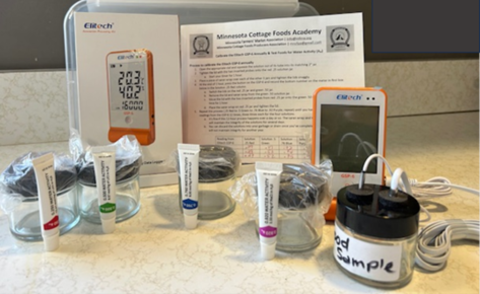 The contents of a water testing kit