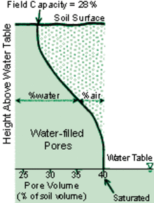 Proportion of air- and water-filled pores