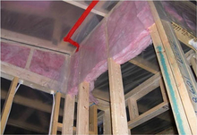 Framing with insulation.