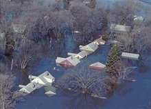 Aerial view of flood.