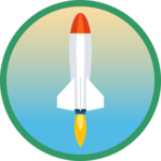 rocket taking off icon