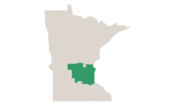 Minnesota map of the central region