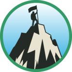flag on top of mountain icon