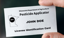 Example of Minnesota Department of Agriculture pesticide applicator license card.
