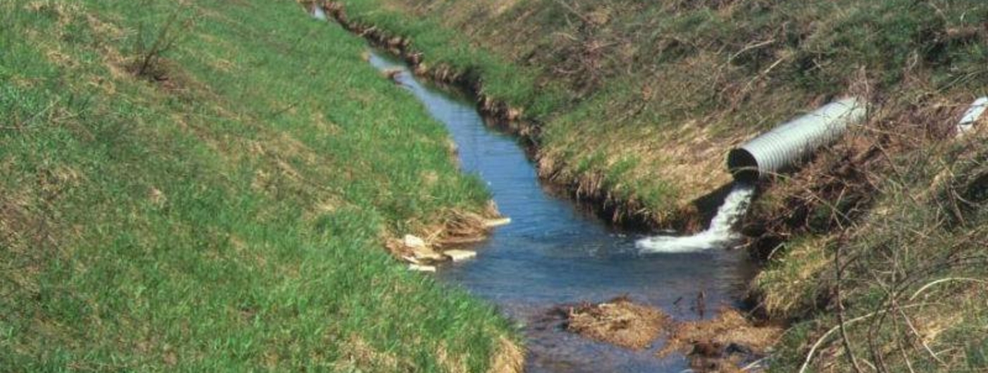 agricultural drainage into a river