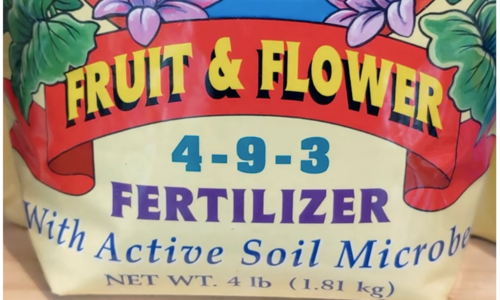 Bag of fruit and flower fertilizer.