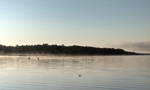 kayaks on lake