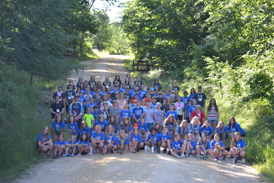 Group of 4-Hers from Grades 3-13 at 4-H Camp
