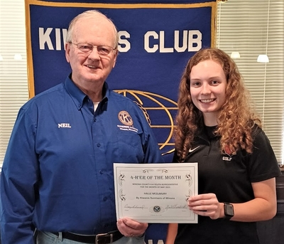 County 4-H'er Honored by Kiwanis Sunrisers of Winona for May 2023