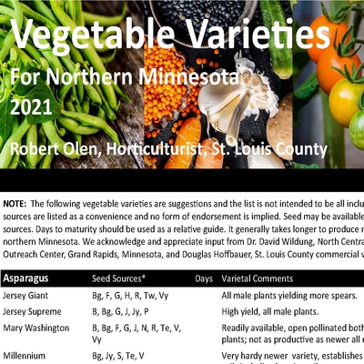 Vegetable variety list