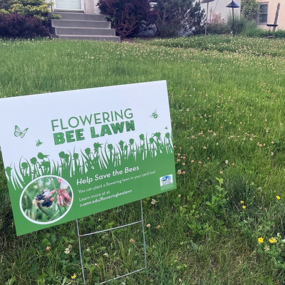 Flowering bee lawn yard sign