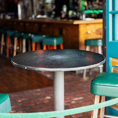 Empty bar stools in a restaurant