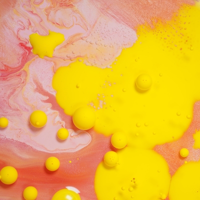 red and yellow foam art