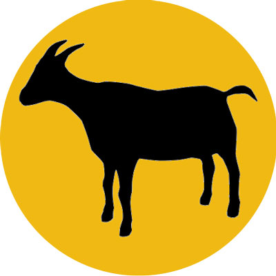 Profile illustration of a goat.
