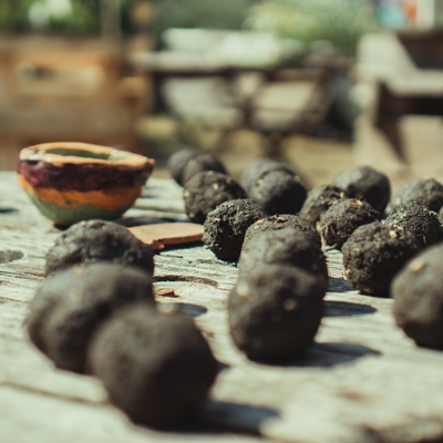 Seed bombs on a table top