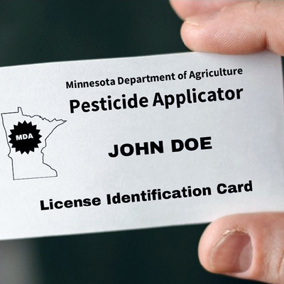 Example of MDA pesticide applicator card