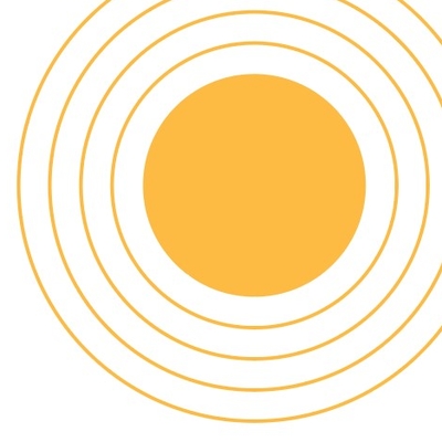 Simple sun illustration with concentric circles.