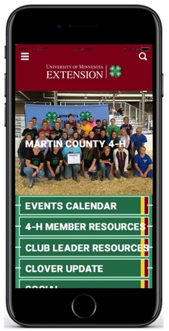 4-H Martin County app home screen