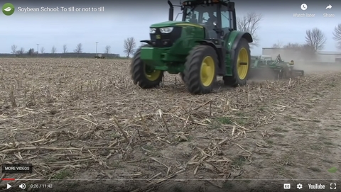 tractor disking corn stubble