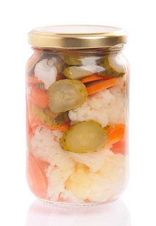 Jar of canned vegetables