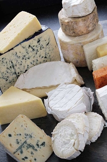Assortment of cheeses.