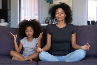 mother and daughter meditation