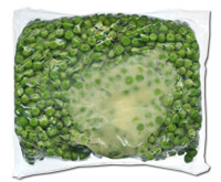 Vacuum sealed green peas.