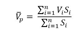 math formula for weighted volume average